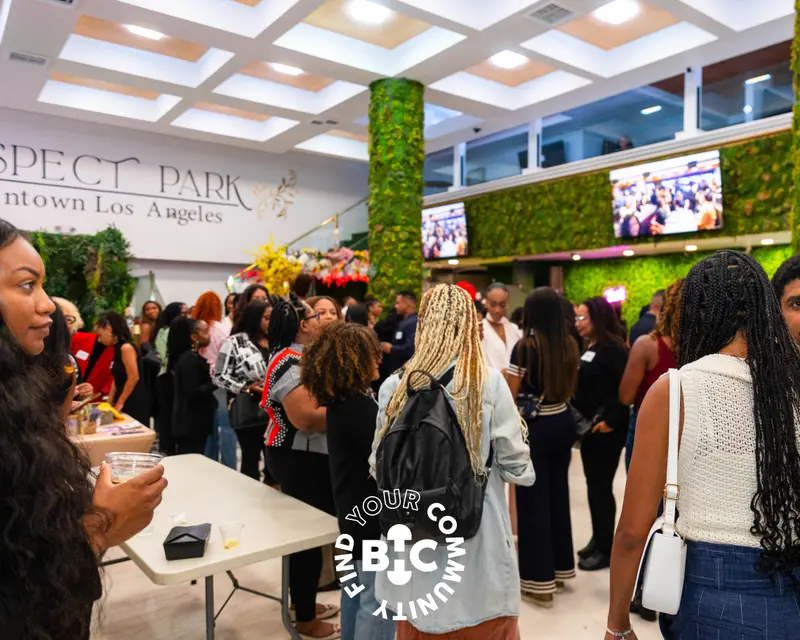 Guests mingling at the Black Health Connect Los Angeles mixer, 2026